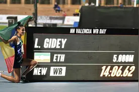 吉迪打破女子5000米世界纪录图片