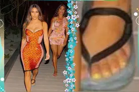 金·卡戴珊被传长有六个脚趾：穿凉鞋肉会挤出来图片