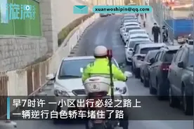 “我不会倒车”青岛交警硬核劝退逆行女司机，画面有些喜感图片