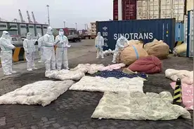 这样的丝绵被不能盖！天津海关截获“洋垃圾”旧被子六千条图片