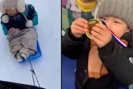 坚持冒雪上幼儿园的萌娃获全勤小奖状，开心得蹦蹦跳跳视频封面