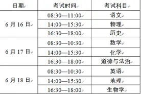2021年云南中考时间有变化：将于6月16日至20日举行图片