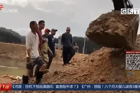 挖掘机下众人疯狂捡石头，有人发了大财！还有东莞人开车去捡图片