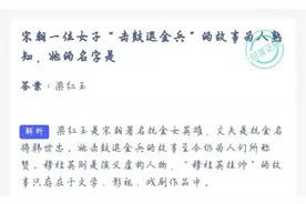 宋朝一位女子击鼓退金兵的故事为人熟知她的名字是什么 蚂蚁庄园答案图片
