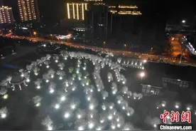 长沙市民夜间赏樱 感受别样春色图片