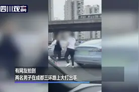 又现路怒症 成都两男子三环路上大打出手图片