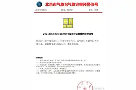 北京气象局发布沙尘暴黄色预警、大风蓝色预警图片