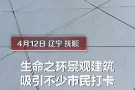 高153.9米！一幼童爬上抚顺地标建筑“生命之环”当滑梯图片