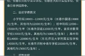 长春这11所中小学、高中民办学校学费或将上调图片