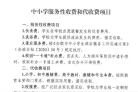 速看！事关合肥中小学收费！附中小学服务性收费和代收费项目图片