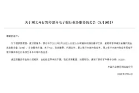 农行：因系统维护，湖北省辖内ATM、各类缴费、掌上银行本地特色业务等将暂停图片