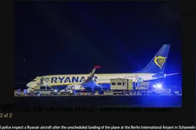瑞安航空客机受威胁后迫降柏林，一周前曾发生类似情况图片
