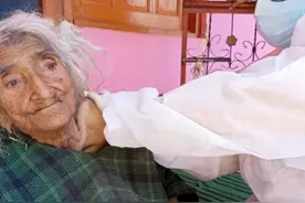 印度124岁老人接种第一剂新冠疫苗 或成年龄最大接种者图片