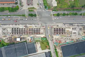 三号线东延段（番禺广场-海傍）半数车站已封顶图片