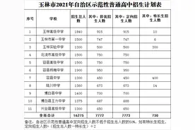 重磅！玉林市2021年普通高中招生计划公布图片