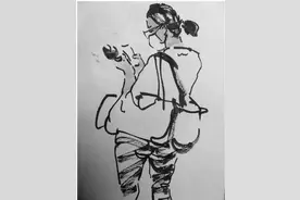 杭州地铁“速写哥”：吹过地铁的风 画下偶遇的你图片