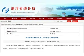 2020年浙江省平均工资公布图片