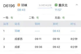 四川邛崃动车直达重庆 成雅铁路首趟跨线车7月11日开行图片
