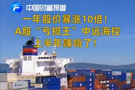 中国财富报道|一年股价暴涨10倍！A股“亏损王”中远海控上半年赚嗨了！视频封面
