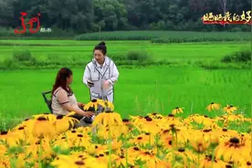 她坐着轮椅，一直走在铺满鲜花的路上图片