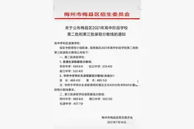 滚动 | 2021梅州中考第二、三批学校录取分数线陆续出炉图片
