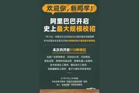 阿里巴巴大规模校招开启 45种岗位首次对应届生开放图片