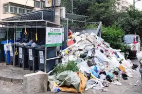 北京一小区现垃圾山 媒体曝光后已清理图片