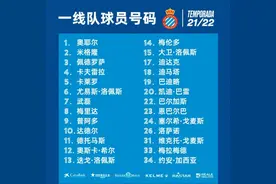 西班牙人新赛季号码：武磊7号，普阿多9号，德托马斯11号图片