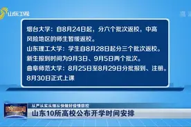 速看!山东10所高校公布开学时间安排,中高风险地区的师生暂缓返校