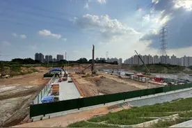 增城火车站综合交通枢纽地铁预留工程动工图片