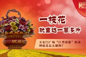 一枝花就重达一百多斤，天安门广场“巨型花篮”的花到底是怎么插的？图片