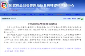 2019年执业药师考试合格率公布图片