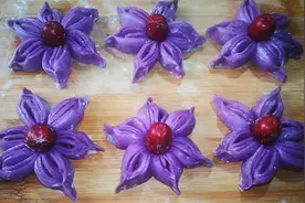 教你做好吃又好看的紫薯花馍，发面技巧和做法分享给大家