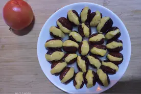 年夜饭做吉祥菜开口笑，香甜可口枣香浓郁，牛年大吉大利笑口常开图片
