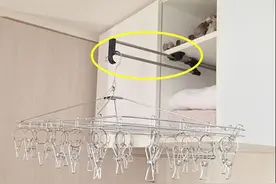 洗衣机上方吊柜腾出3公分，装抽拉晾衣架，晾晒要不要阳台无所谓图片