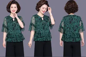 过了50岁妈妈，多穿这种“衬美衫”！比裙装提气色，端午出游刚好图片