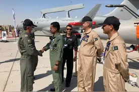 罕见一幕！巴飞行员参观印度“光辉”战斗机，印网友高兴坏了图片