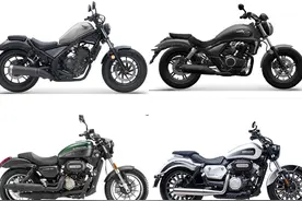 对比本田、豪爵、钱江、奔达的四款300CC巡航摩托图片