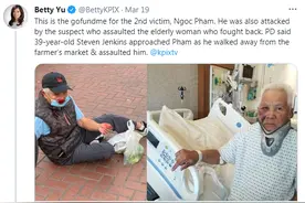 旧金山75岁老太太狂揍种族主义渣男！后续更令人感动图片