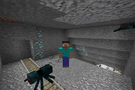 《我的世界》罕见的红木森林中也有村庄 基岩上方矿井竟藏满钻石图片