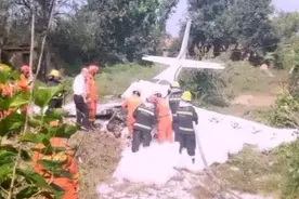 山东滨城一飞机突然坠落在村庄，村民：飞机上应该有两三个人图片