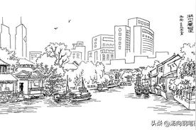 貌似这是第一次在汤向钢笔画写生作品中见到现代建筑哦图片