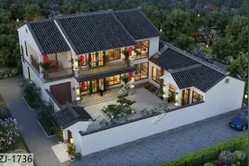 20×10米农村中式合院，堂屋车库一个不落，实用又好看图片