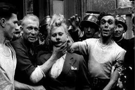 战时畏如鸡，战后猛如虎，法国男人羞辱本国妇女，居然还笑得出来图片