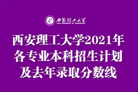 西安理工大学2021年各专业本科招生计划及去年录取分数线汇总图片