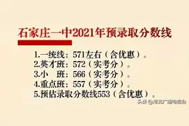 石家庄一中、二中、正中今年多少分可以报考？快看各校预估分数线图片