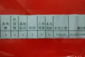 广东惠州白石伯恩厂2014年的工资条图片