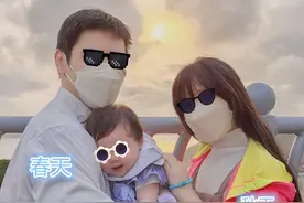 郭碧婷和向佐带娃外出，三人穿衣仨季节，宝宝“莲藕手臂”很抢眼图片