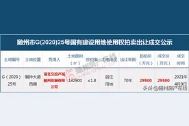 湖北交投2.95亿元拿下随州市G(2020)25号地块图片