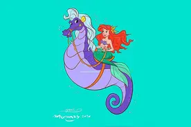 迪士尼公主变成美人鱼，艾莎女王走清凉风，木兰看着好霸气图片